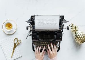 typewriter and tea