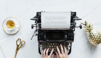typewriter and tea