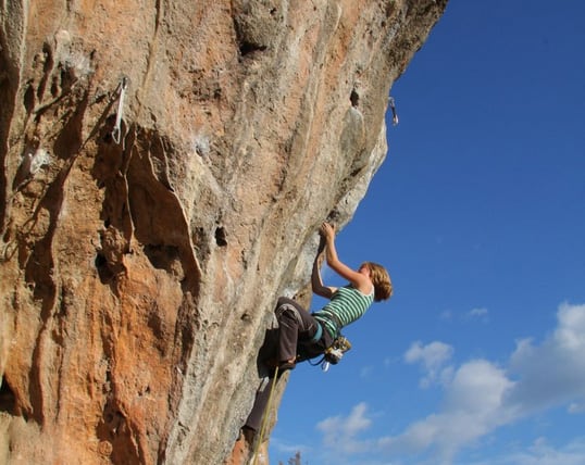 climber on a cliff