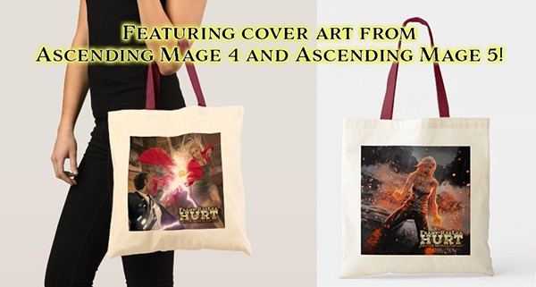 Ascending Mage canvas book totes
